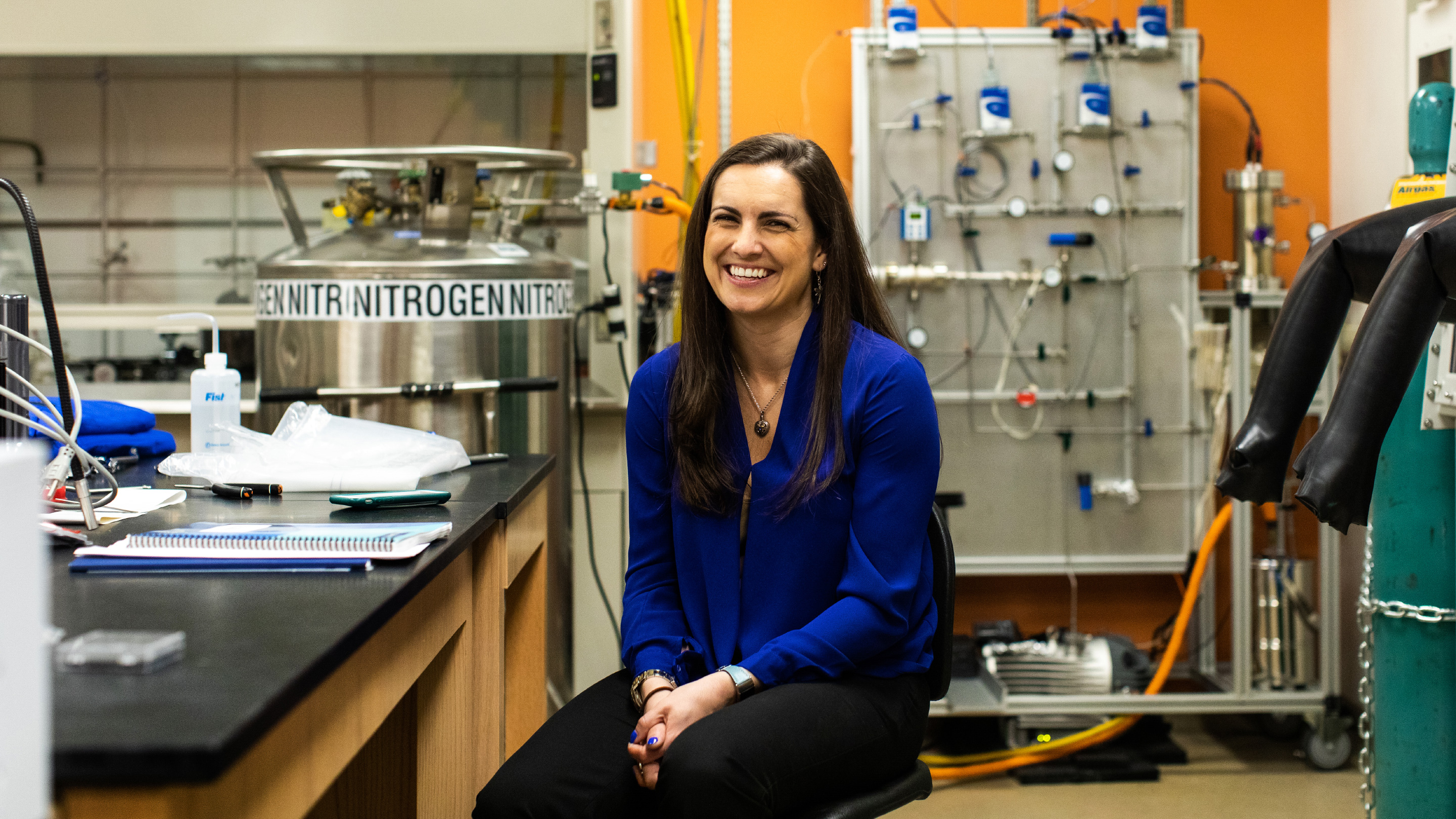 PHOTO: Sarah Hörst in her lab at JHU